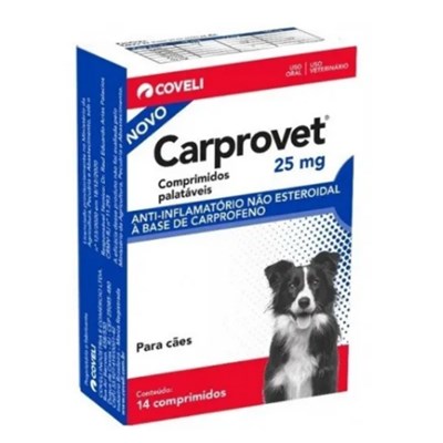 Antiinflamatório Carprovet 25mg Para Cães Com 14 Comprimidos