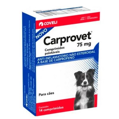 Antiinflamatório Carprovet 75mg para Cachorros com 14 comprimidos