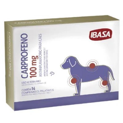 Antiinflamatório Ibasa Carprofeno 100mg para Cachorros com 14 comprimidos