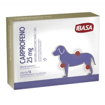 Antiinflamatório Ibasa Carprofeno 25mg para Cachorros com 14 comprimidos