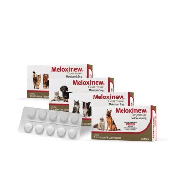 Antiinflamatório Meloxinew para Cães e Gatos Caixa com 10 Comprimidos 0,5 mg