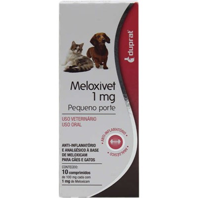 Antiinflamatório Meloxivet Duprat 1mg para Cachorros e Gatos com 10 Comprimidos