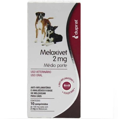 Antiinflamatório Meloxivet Duprat 2mg para Cachorros com 10 Comprimidos