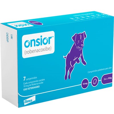 Produto Antiinflamatório Onsior 10mg para Cachorros de 5kg até 10kg com 7 Comprimidos