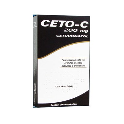 Antimicótico Ceto C 200mg para Cães e Gatos Com 20 Comprimidos.