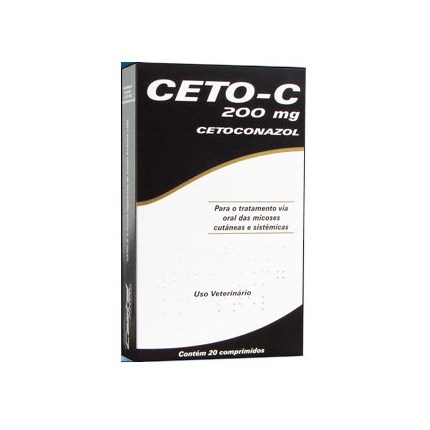 Antimicótico Ceto C 200mg para Cães e Gatos Com 20 Comprimidos.