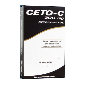 Antimicótico Ceto C 200mg para Cães e Gatos Com 20 Comprimidos. - Imagem principal