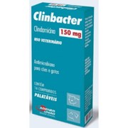 Antimicrobiano Clinbacter para cachorros e gatos com 14 Comprimidos 150mg