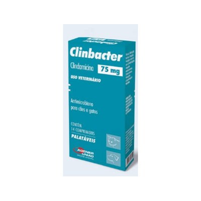 Antimicrobiano Clinbacter para cachorros e gatos com 14 Comprimidos 75mg