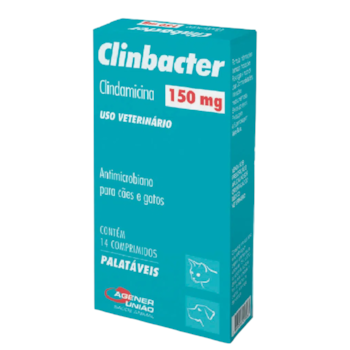 Antimicrobiano Clinbacter para Cães e Gatos com 14 Comprimidos 150mg - Imagem principal
