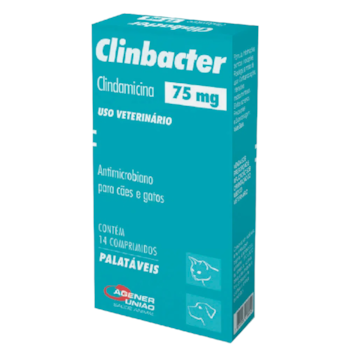 Antimicrobiano Clinbacter para Cães e Gatos com 14 Comprimidos 75mg - Imagem principal