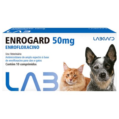 Antimicrobiano Enrogard 50 Mg Para Cachorros e Gatos Até 20 Kg com 10 Comprimidos