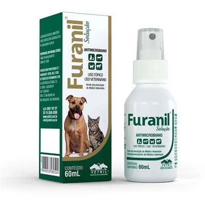 Antimicrobiano Furanil Spray para Cães e Gatos 60ml