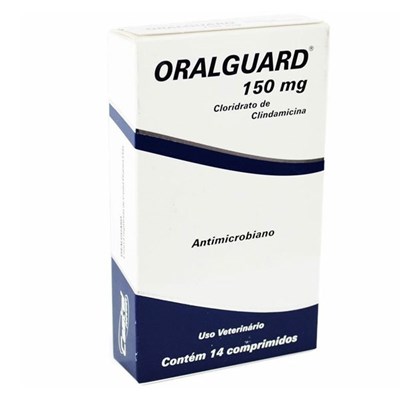 Antimicrobiano Oralguard 150mg para Cães e Gatos Com 14 Comprimidos