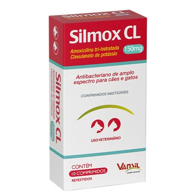 Antimicrobiano Silmox CL Para Cães E Gatos 150 Mg Com 10CP