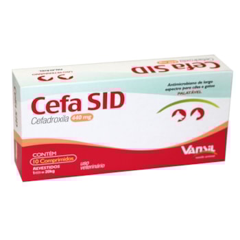 Antimicrobiano Vansil Cefa SID Cefadroxila de 440mg para Cães e Gatos de 1 à 20kg 10 comprimidos - Imagem principal