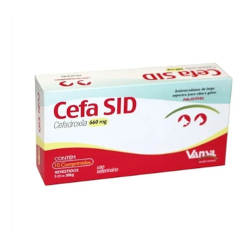 Antimicrobiano Vansil Cefa SID Cefadroxila de 660mg para Cães e Gatos de 1 à 30kg 10 comprimidos - Imagem principal