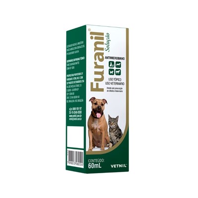 Antimicrobiano Vetnil Furanil Spray para Cachorros e Gatos 60ml