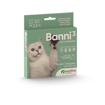 Antipulgas Banni 3 para Gatos Adultos com até 2,5 kg 30ml - Imagem principal