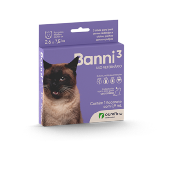 Antipulgas Banni 3 para Gatos Adultos com até 7,5 kg 90ml - Imagem principal