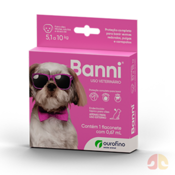 Antipulgas Banni Ourofino 0,67ml para Cães de 5,1kg a 10kg - Imagem principal