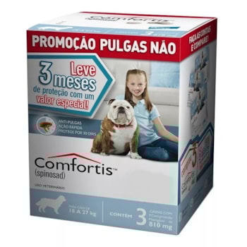 Antipulgas Comfortis 810mg para Cachorros de 18kg até 27kg com 3 Comprimidos - Imagem principal