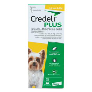 Antipulgas Credeli Plus para Cães 1,4 a 2,8 kg 1 Comprimido - Imagem principal