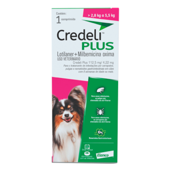 Antipulgas Credeli Plus para Cães 2,8 A 5,5 kg 1 Comprimido - Imagem principal