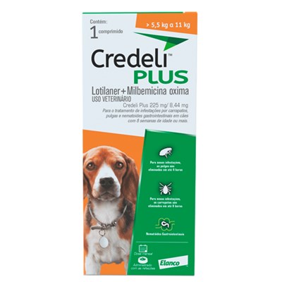 Antipulgas Credeli Plus para Cães 5,5 a 11 kg 1 Comprimido