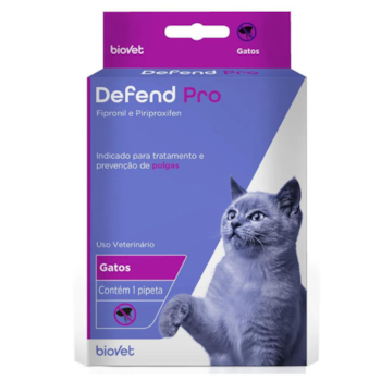 Antipulgas Defend Pro Biovet para Gatos de Até 10kg Com 1 Pipeta - Imagem principal