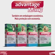 Antipulgas E Carrapatos Advantage Max3 1ml Para Cães De 4kg Até 10kg Com 3 Pipetas