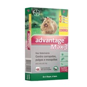 Antipulgas e Carrapatos Advantage Max3 para Cachorros de até 4kg com 3 Pipetas