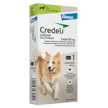 Antipulgas E Carrapatos Credeli 450mg Para Cachorros De 11kg Até 22kg Com 1 Comprimido - Imagem principal