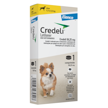Antipulgas E Carrapatos Credeli 56,25mg Para Cachorros De 1,3kg Até 2,5kg 1 Comprimido - Imagem principal