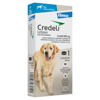 Antipulgas E Carrapatos Credeli 900mg Para Cachorros De 22kg Até 45kg Com 1 Comprimido - Imagem principal
