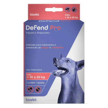 Antipulgas e Carrapatos Defend Pro Biovet Para Cães Até 20kg Com 1 Pipeta - Imagem principal