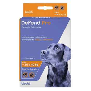 Antipulgas E Carrapatos Defend Pro Biovet Para Cães De 20kg A 40kg Com 1 Pipeta - Imagem principal