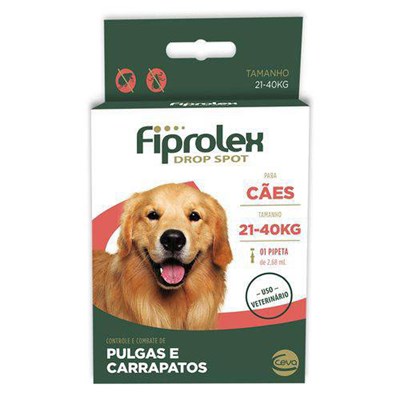 Antipulgas e Carrapatos Fiprolex Drop Spot para Cachorros de 21kg até 40kg com 1un