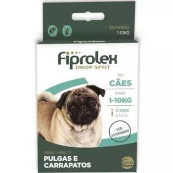Antipulgas e Carrapatos Fiprolex Drop Spot para Cachorros de até 10kg com 1un - Imagem principal