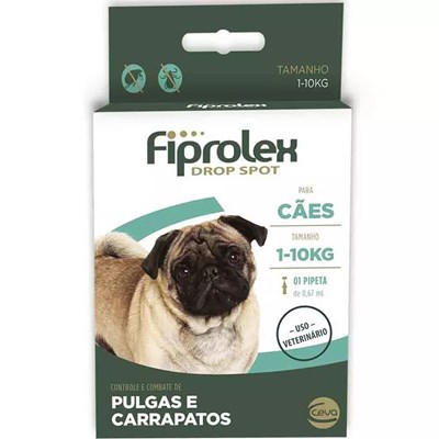 Produto Antipulgas e Carrapatos Fiprolex Drop Spot para Cachorros de até 10kg com 1un