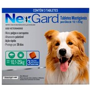 Antipulgas e Carrapatos Nexgard para Cães de 10,1kg a 25kg com 3 tabletes mastigavéis