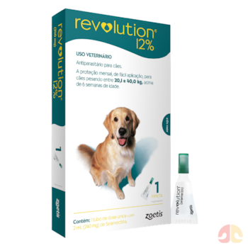 Antipulgas e Carrapatos Revolution 12% (240 mg) para cães de 20,1kg a 40kg com 1 pipeta - Imagem principal