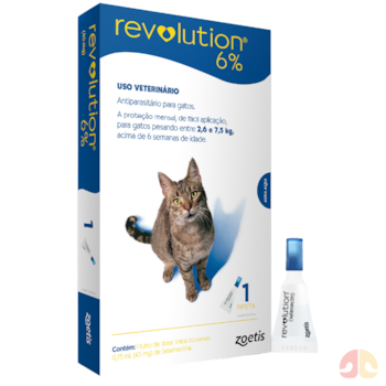 Antipulgas e Carrapatos Revolution 6% (45 mg) para Gatos de 2,5kg a 7,5kg com 1 pipeta - Imagem principal