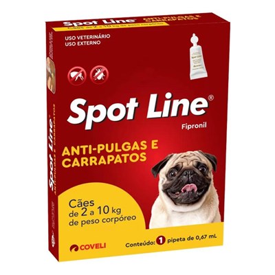 Antipulgas e Carrapatos Spot Line para Cães de 2 a 10kg 0,67mL