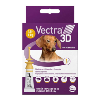 Antipulgas e Carrapatos Vectra 3D para Cães de 1,5kg a 4kg com 1 Pipeta - Imagem principal