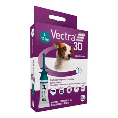 Antipulgas e Carrapatos Vectra 3D para cães de 4kg a 10kg com 1 pipeta