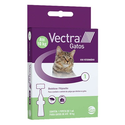 Antipulgas e Carrapatos Vectra 3D para Gatos até 10kg com 1 pipeta