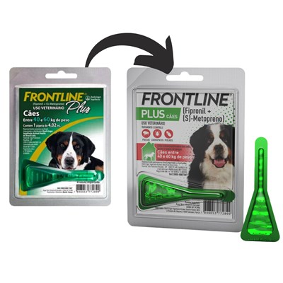 Antipulgas Frontline Plus para Cachorros entre 40 a 60kg 1 pepeta de 4,02ml