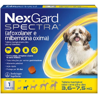 Antipulgas Nexgard Spectra para Cachorro (3,5 a 7,5kg) 1 tablete mastigável 1,0gr