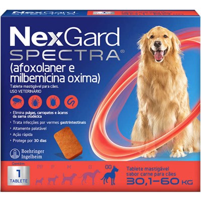 Antipulgas Nexgard Spectra para Cachorro (30,0 a 60,0kg) 1 tablete mastigável 8,0gr